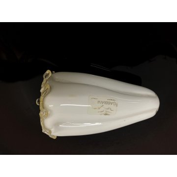 PIATTO CENTROTAVOLA FRUTTA VETRO Murano Gabbiani NERO ROSA VIOLA BIANCO ORO '60