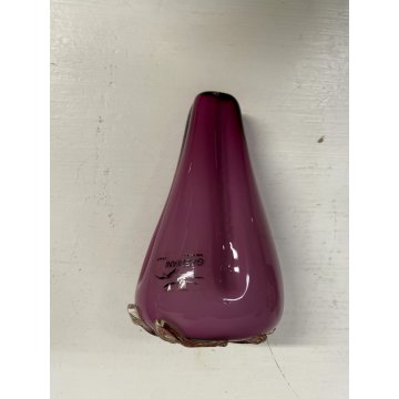 PIATTO CENTROTAVOLA FRUTTA VETRO Murano Gabbiani NERO ROSA VIOLA BIANCO ORO '60