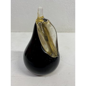PIATTO CENTROTAVOLA FRUTTA VETRO Murano Gabbiani NERO ROSA VIOLA BIANCO ORO '60