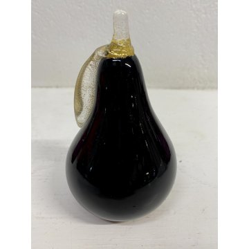 PIATTO CENTROTAVOLA FRUTTA VETRO Murano Gabbiani NERO ROSA VIOLA BIANCO ORO '60
