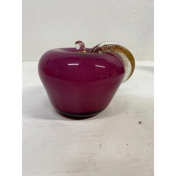 PIATTO CENTROTAVOLA FRUTTA VETRO Murano Gabbiani NERO ROSA VIOLA BIANCO ORO '60
