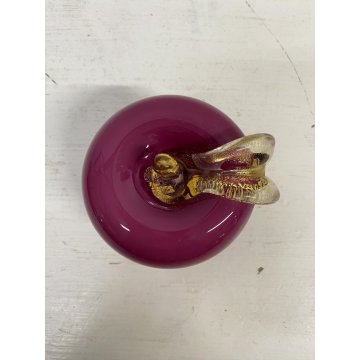 PIATTO CENTROTAVOLA FRUTTA VETRO Murano Gabbiani NERO ROSA VIOLA BIANCO ORO '60