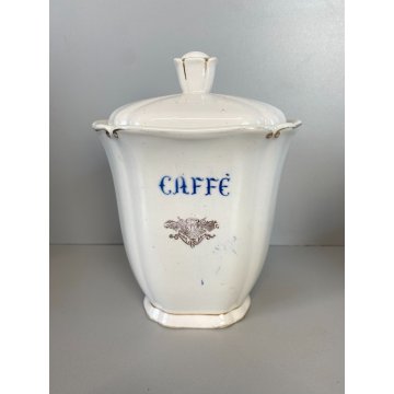 SET 5 ANTICHI BARATTOLI CUCINA SPEZIE VASI CERAMICA BIANCA Pozzi Ginori ANNI '40