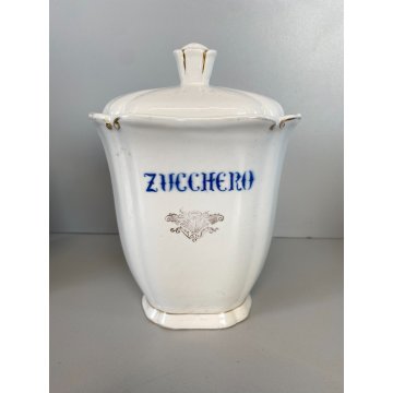 SET 5 ANTICHI BARATTOLI CUCINA SPEZIE VASI CERAMICA BIANCA Pozzi Ginori ANNI '40
