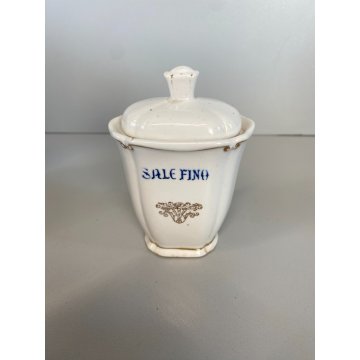 SET 5 ANTICHI BARATTOLI CUCINA SPEZIE VASI CERAMICA BIANCA Pozzi Ginori ANNI '40