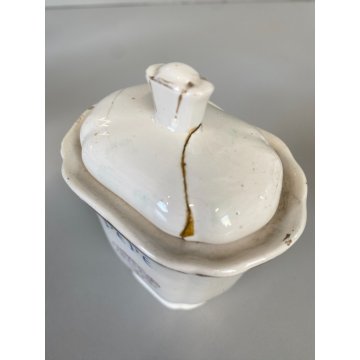 SET 5 ANTICHI BARATTOLI CUCINA SPEZIE VASI CERAMICA BIANCA Pozzi Ginori ANNI '40