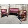 SALOTTO ORIGINALE JOSEF HOFFMANN COPPIA POLTRONE POZZETTO DIVANO PRIMI '900