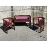 SALOTTO ORIGINALE JOSEF HOFFMANN COPPIA POLTRONE POZZETTO DIVANO PRIMI '900