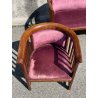 SALOTTO ORIGINALE JOSEF HOFFMANN COPPIA POLTRONE POZZETTO DIVANO PRIMI '900