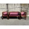 SALOTTO ORIGINALE JOSEF HOFFMANN COPPIA POLTRONE POZZETTO DIVANO PRIMI '900