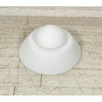 LAMPADARIO PLAFONIERA VETRO SATINATO BIANCO LAMPADA SOFFITTO LAMP GLASS ANNI 90