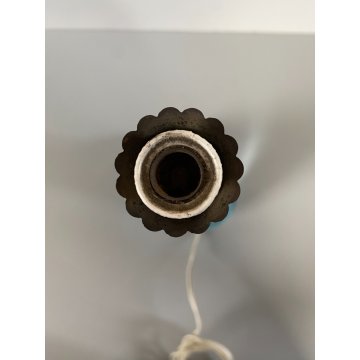BASE LAMPADA TAVOLO VETRO MURANO SOMMERSO CICLAMINO AZZURRO OTTONE 27 cm/h '50s