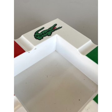 POSACENERE PUBBLICITARIO LACOSTE 14 x 14 CM MELAMMINA ADVERTISING ASHTRAY  '80