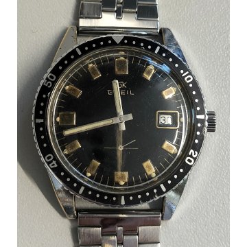 OK Breil SUB 50 metri OROLOGIO POLSO Subacqueo VINTAGE Wrist Diver Watch DATA