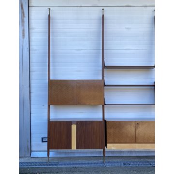 LIBRERIA TERRA CIELO CANTÙ DESIGN ANNI 50 LEGNO OTTONE LIBRARY VINTAGE SCAFFALE