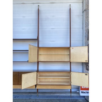 LIBRERIA TERRA CIELO CANTÙ DESIGN ANNI 50 LEGNO OTTONE LIBRARY VINTAGE SCAFFALE