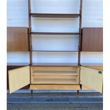 LIBRERIA TERRA CIELO CANTÙ DESIGN ANNI 50 LEGNO OTTONE LIBRARY VINTAGE SCAFFALE