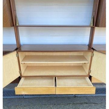 LIBRERIA TERRA CIELO CANTÙ DESIGN ANNI 50 LEGNO OTTONE LIBRARY VINTAGE SCAFFALE