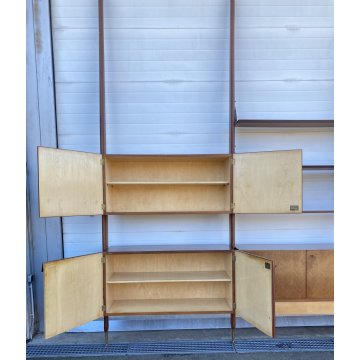 LIBRERIA TERRA CIELO CANTÙ DESIGN ANNI 50 LEGNO OTTONE LIBRARY VINTAGE SCAFFALE