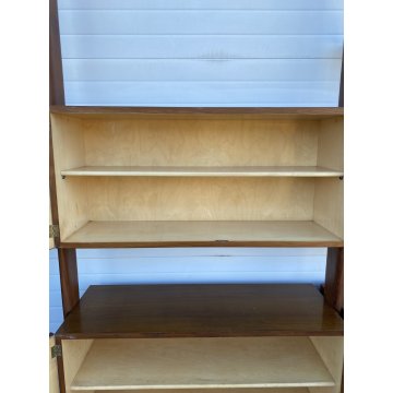 LIBRERIA TERRA CIELO CANTÙ DESIGN ANNI 50 LEGNO OTTONE LIBRARY VINTAGE SCAFFALE