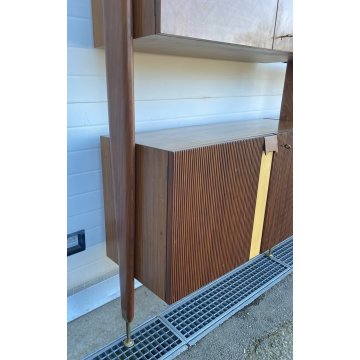 LIBRERIA TERRA CIELO CANTÙ DESIGN ANNI 50 LEGNO OTTONE LIBRARY VINTAGE SCAFFALE
