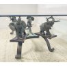 TAVOLINO DA SALOTTO ANNI 50 VETRO BRONZO OTTONE TABLE SCULTURE ELEFANTE TAVOLO
