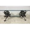 TAVOLINO DA SALOTTO ANNI 50 VETRO BRONZO OTTONE TABLE SCULTURE ELEFANTE TAVOLO