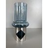 VASO VETRO AZZURRO FASCIA ARG. 800 DESIGN Claude Cuny 558 ARGENTIERE FIRENZE '70