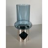 VASO VETRO AZZURRO FASCIA ARG. 800 DESIGN Claude Cuny 558 ARGENTIERE FIRENZE '70