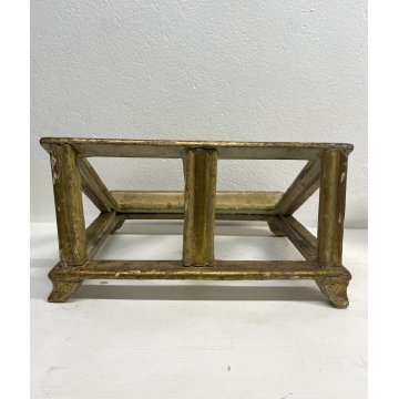 ANTICO LEGGIO D'ALTARE TAVOLO REGGILIBRO LEGNO CHIESA ORNATO GESSATO DORATO '700
