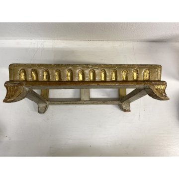 ANTICO LEGGIO D'ALTARE TAVOLO REGGILIBRO LEGNO CHIESA ORNATO GESSATO DORATO '700