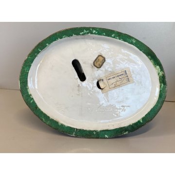 ANTICA SCULTURA DAMA con ARPA CERAMICA MAIOLICA G. Cacciapuoti n° ANNI 30