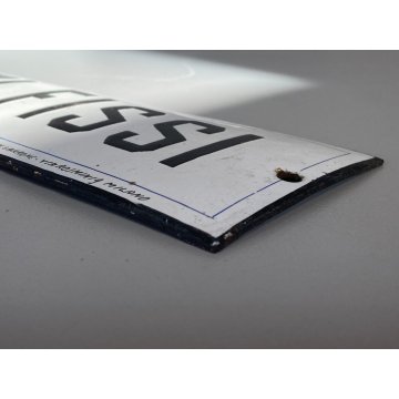 INSEGNA "PREZZI FISSI" METALLO BOMBATO SMALTATO NERO su BIANCO ITALIA ANNI '30