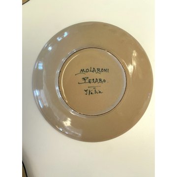 ANTICO SERVIZIO DOLCE FRUTTA 6 pers. 13 pz Molaroni Pesaro DECORO FLOREALE '900