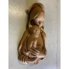 SCULTURA BASSORILIEVO CERAMICA Zaccagnini MADONNA GESU' BAMBINO 54x31x12 cm/h
