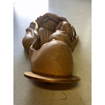 SCULTURA BASSORILIEVO CERAMICA Zaccagnini MADONNA GESU' BAMBINO 54x31x12 cm/h