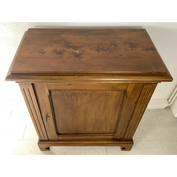 ANTICA PICCOLA CREDENZA LEGNO MASSELLO ABETE ANTA SINGOLA EPOCA 1800 RIPIANI