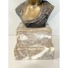 SCULTURA BRONZO FIRMATA De Martino PASTORELLO BIMBO SCUGNIZZO BASE MARMO