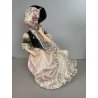 ANTICA GRANDE DAMA CERAMICA SMALTATA ITALIA DONNA NOBILE VESTITO ABITO 1700