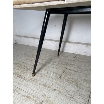 ANTICO TAVOLINO GIOCO VINTAGE ANNI 60 MARMO ALABASTRO SCACCHI OTTONE FUMO