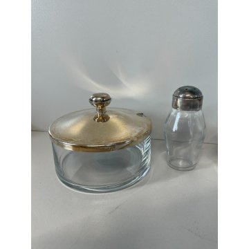 SET DA TAVOLA ARGENTATO PORTA PEPE OLIO SALE FORMAGGIERA FIRMATO FLEURON FRANCE
