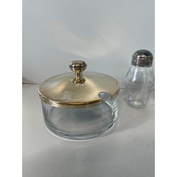SET DA TAVOLA ARGENTATO PORTA PEPE OLIO SALE FORMAGGIERA FIRMATO FLEURON FRANCE
