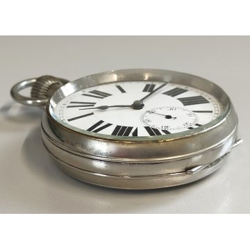GRANDE OROLOGIO da TASCA FERROVIA epoca '900 Old Railways Pocket Watch CARROZZA