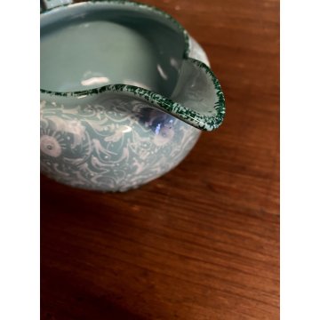 GRANDE SERVIZIO Tè Caffè 12pers. Molaroni MG Pesaro DECORO FLOREALE AZZURRO '900