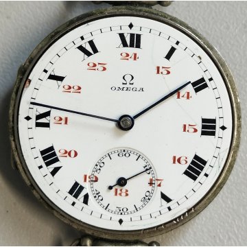 ANTICO OROLOGIO POLSO Omega 1916 WW1 Guerra MILITARE Old Wrist Watch TRINCEA war