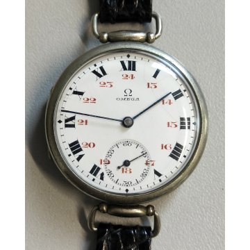 ANTICO OROLOGIO POLSO Omega 1916 WW1 Guerra MILITARE Old Wrist Watch TRINCEA war