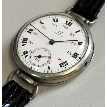 ANTICO OROLOGIO POLSO Omega 1916 WW1 Guerra MILITARE Old Wrist Watch TRINCEA war
