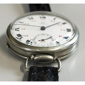 ANTICO OROLOGIO POLSO Omega 1916 WW1 Guerra MILITARE Old Wrist Watch TRINCEA war