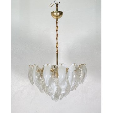 LAMPADARIO SOSPENSIONE VETRO MURANO LA MURRINA ATTR. Mazzega CEILING LAMP 1970