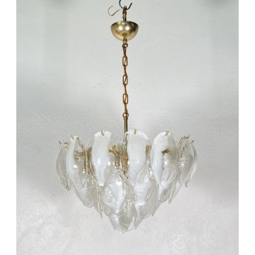 LAMPADARIO SOSPENSIONE VETRO MURANO LA MURRINA ATTR. Mazzega CEILING LAMP 1970